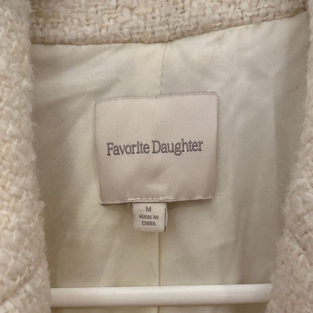 Favorite Daughter Beige Boucle Trench Coat - Picture 2 of 6